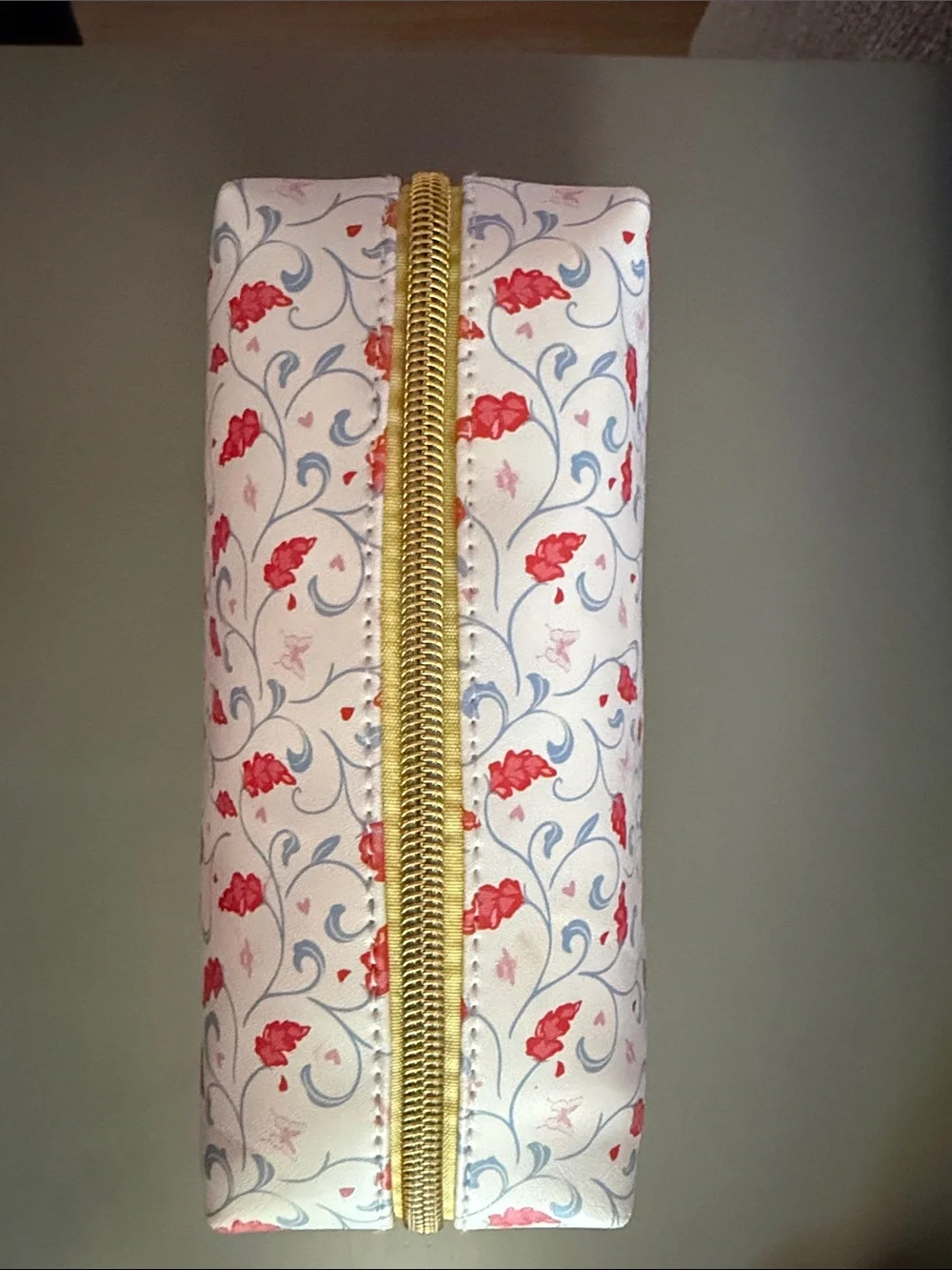 NWOT Bridgerton Floral Cosmetic Bag in White with Red Accents